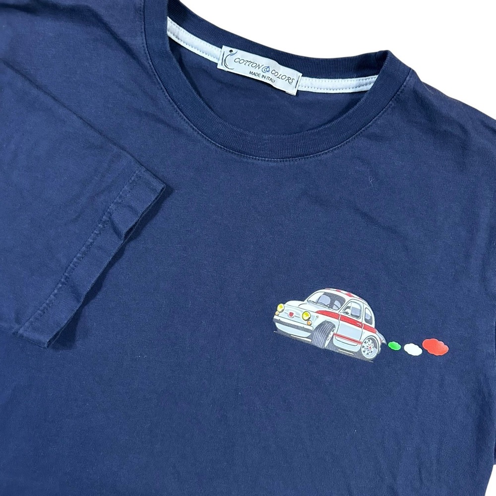 Cotton and Colors Italy Men's Blue Graphic T Shirt Size‎ Medium